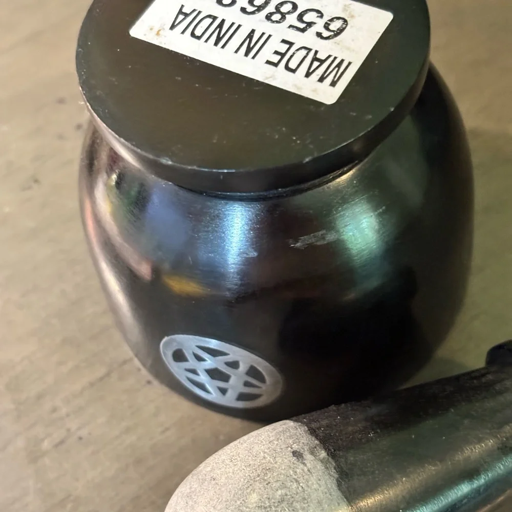 Black Mortar and Pestle with Pentagram